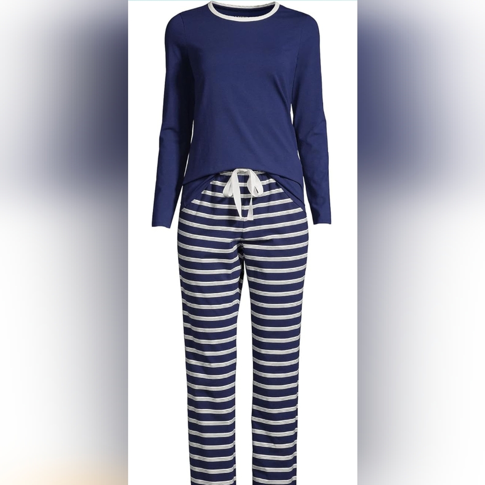 Long Sleeve Print Knit Pajama Set